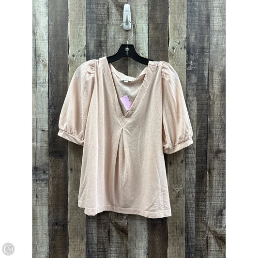 Top Short Sleeve By Loft In Pink, Size: Xl
