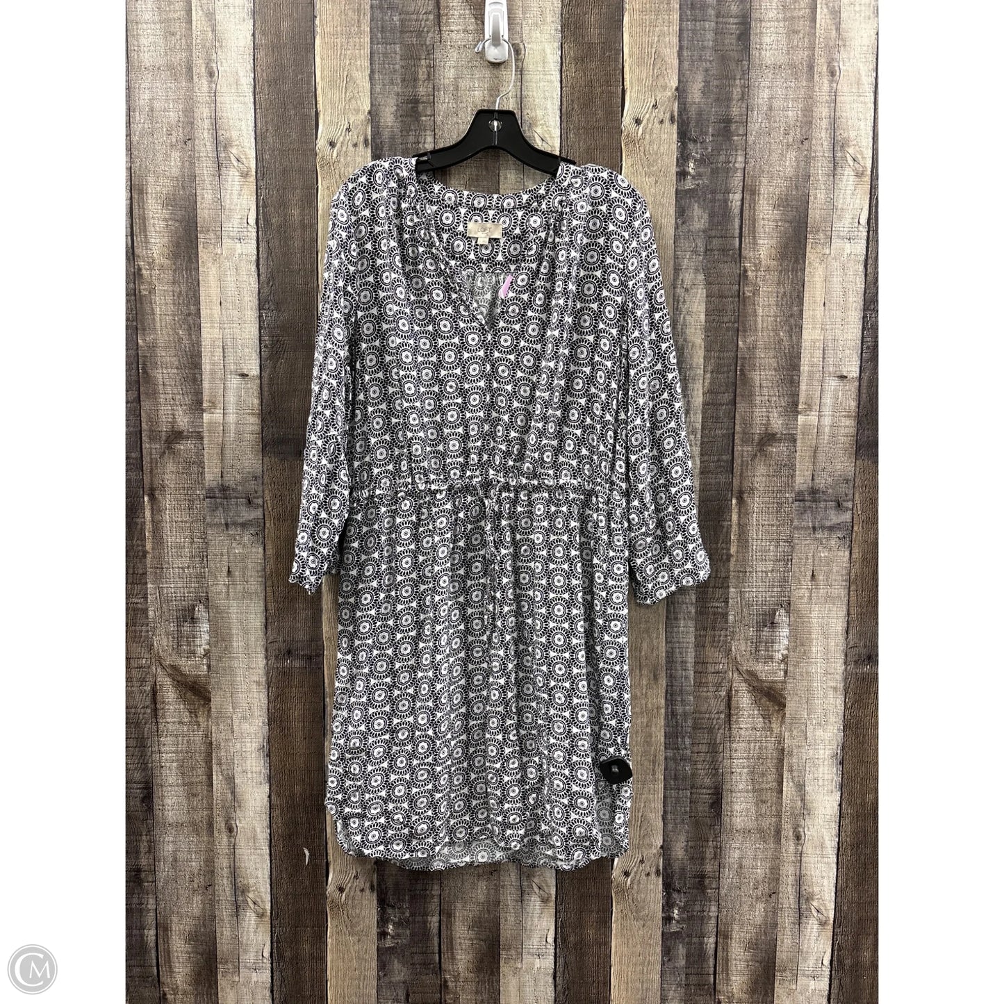 Dress Casual Midi By Loft In Black & White, Size: L