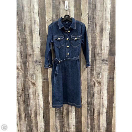Dress Casual Midi By Tommy Hilfiger In Blue Denim, Size: S