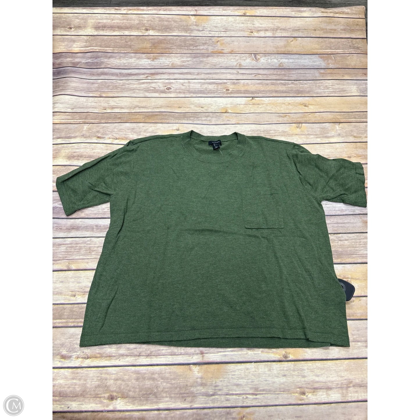 Sweater Short Sleeve By Halogen In Green, Size: L