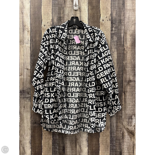 Top 3/4 Sleeve Designer By Karl Lagerfeld In Black & White, Size: M