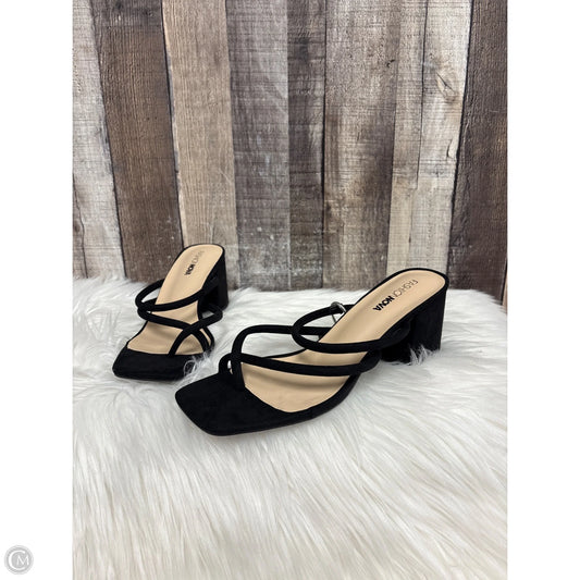 Sandals Heels Block By Fashion Nova In Black, Size: 9