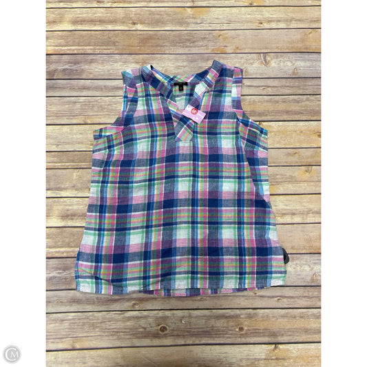 Top Sleeveless By Talbots In Plaid Pattern, Size: Sp