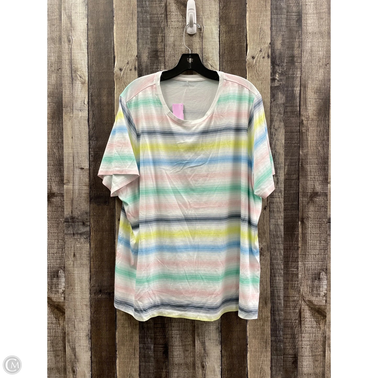 Top Short Sleeve Basic By Lands End In Striped Pattern, Size: 3x