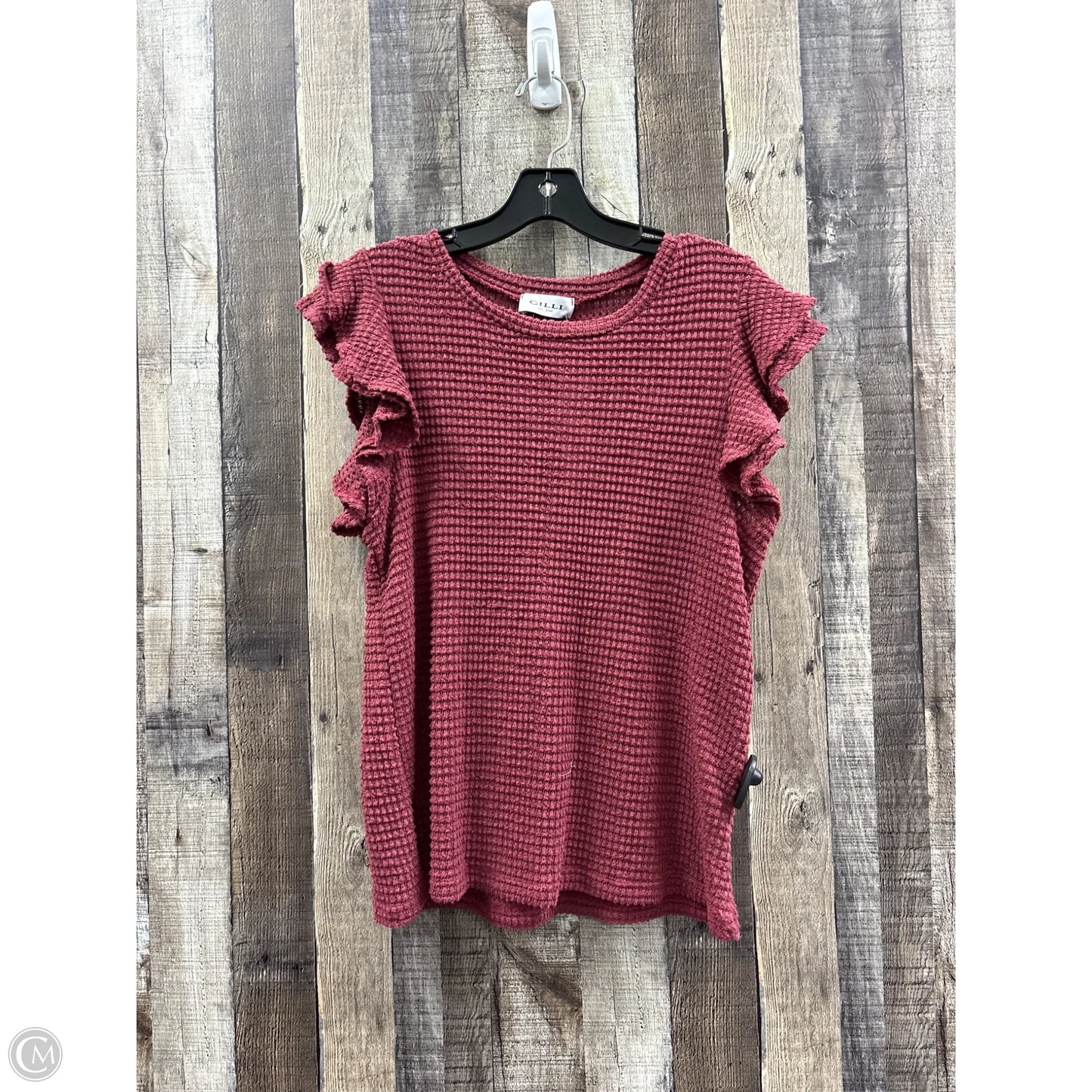 Top Sleeveless By Gilli In Maroon, Size: Xlp