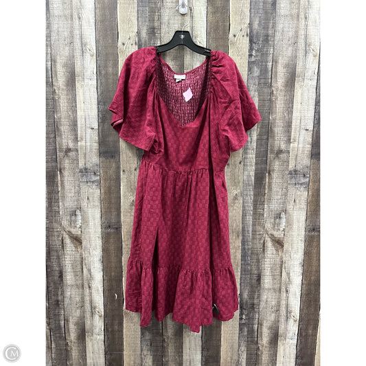 Dress Casual Midi By Ava & Viv In Maroon, Size: 2x