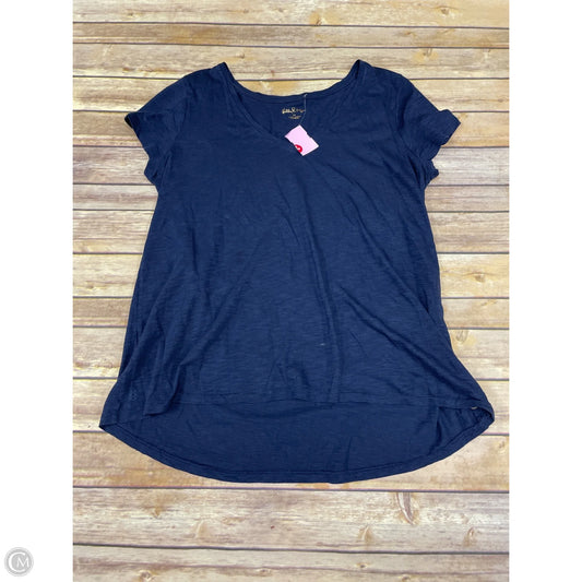 Top Short Sleeve Designer By Lilly Pulitzer In Navy, Size: M