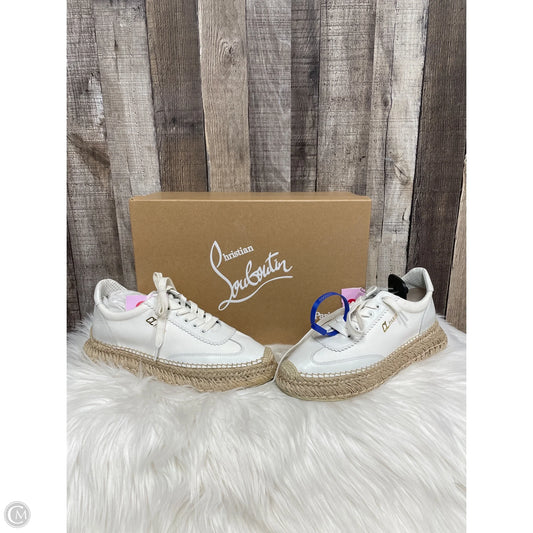 Shoes Luxury Designer By Christian Louboutin In White, Size: 9.5
