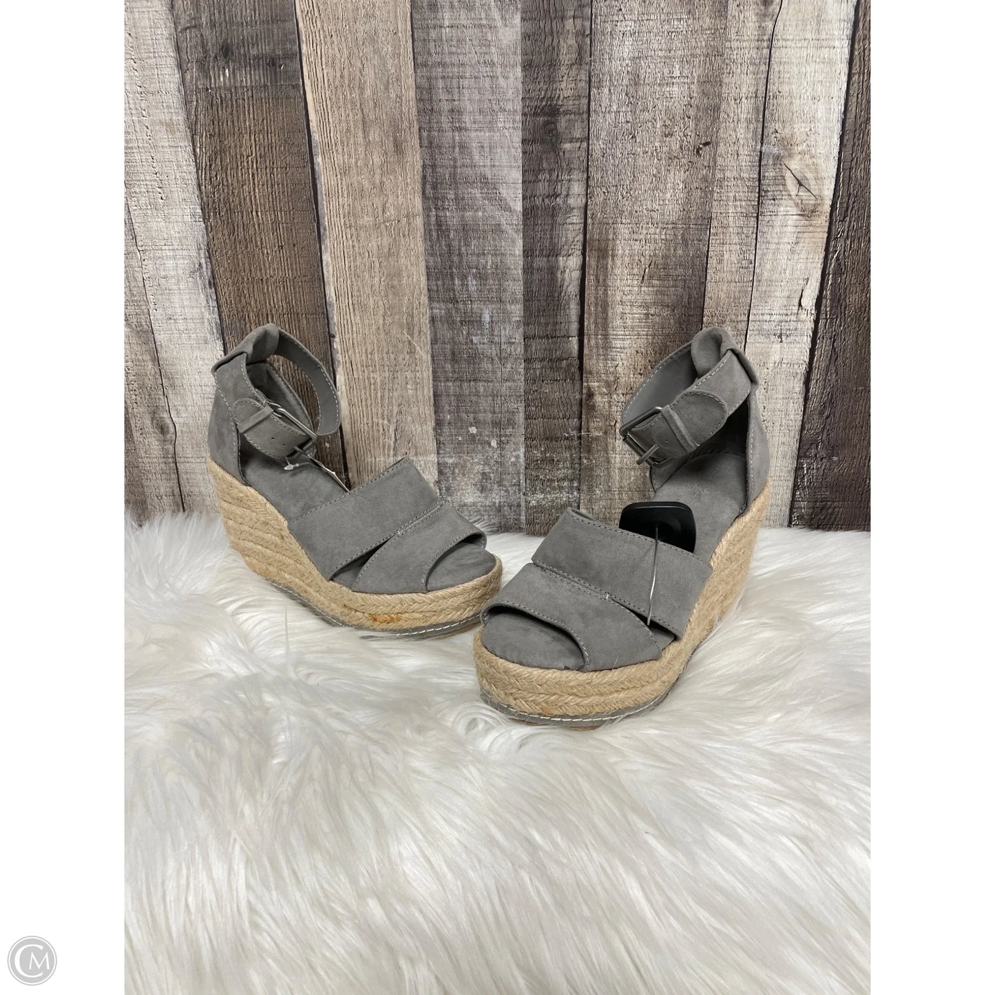 Sandals Heels Wedge By Universal Thread In Grey, Size: 6