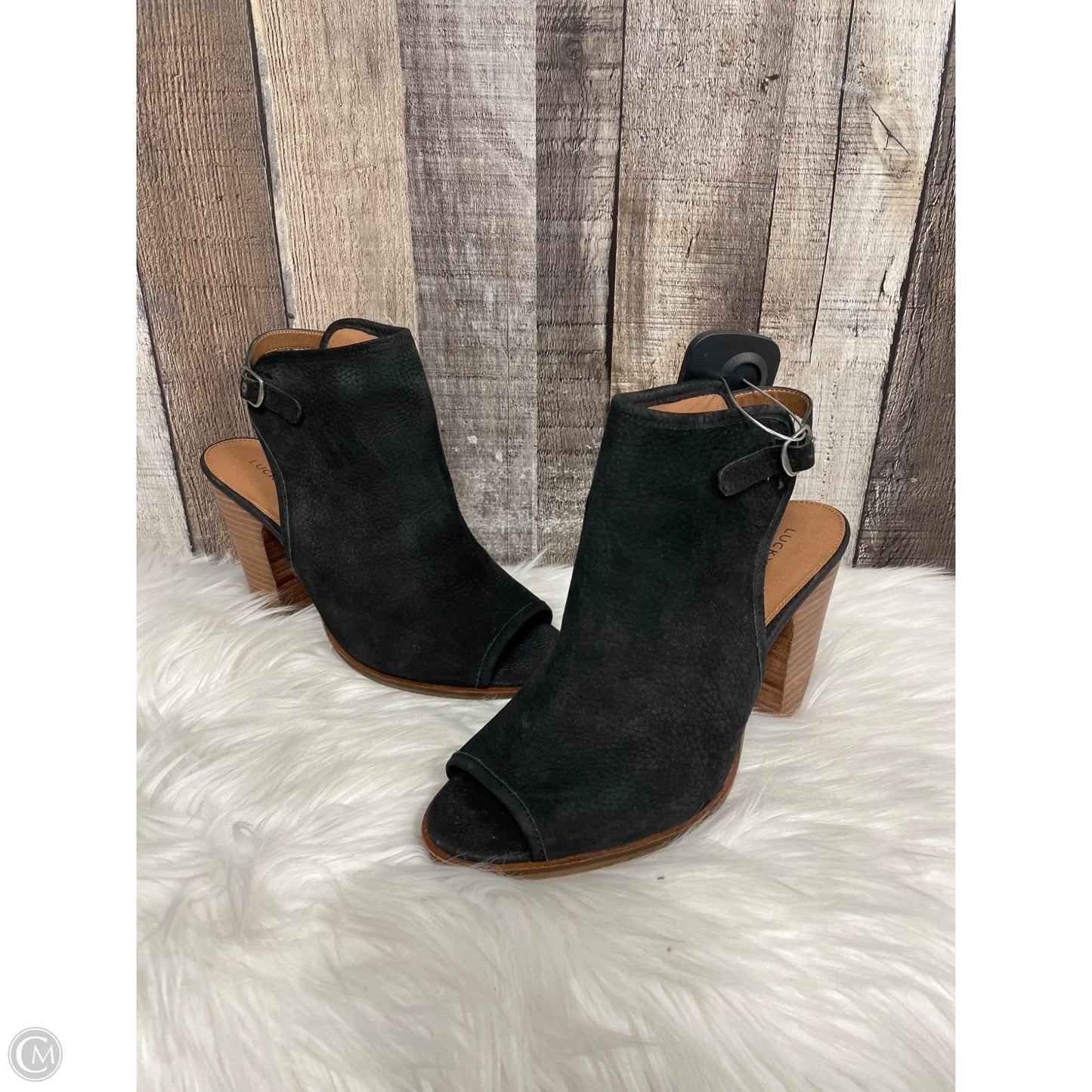 Sandals Heels Block By Lucky Brand In Black, Size: 8.5