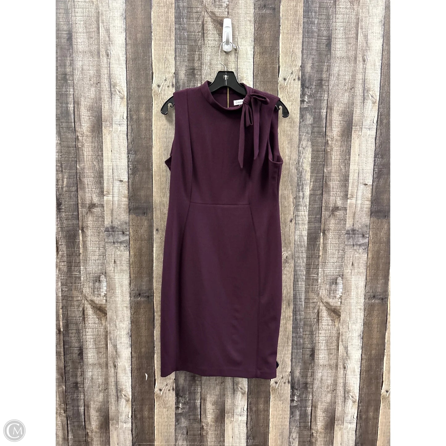 Dress Casual Midi By Calvin Klein In Maroon, Size: M