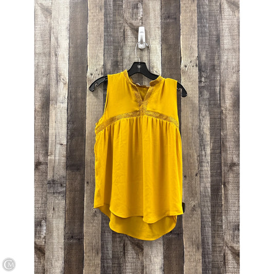 Top Sleeveless By Loft In Yellow, Size: S