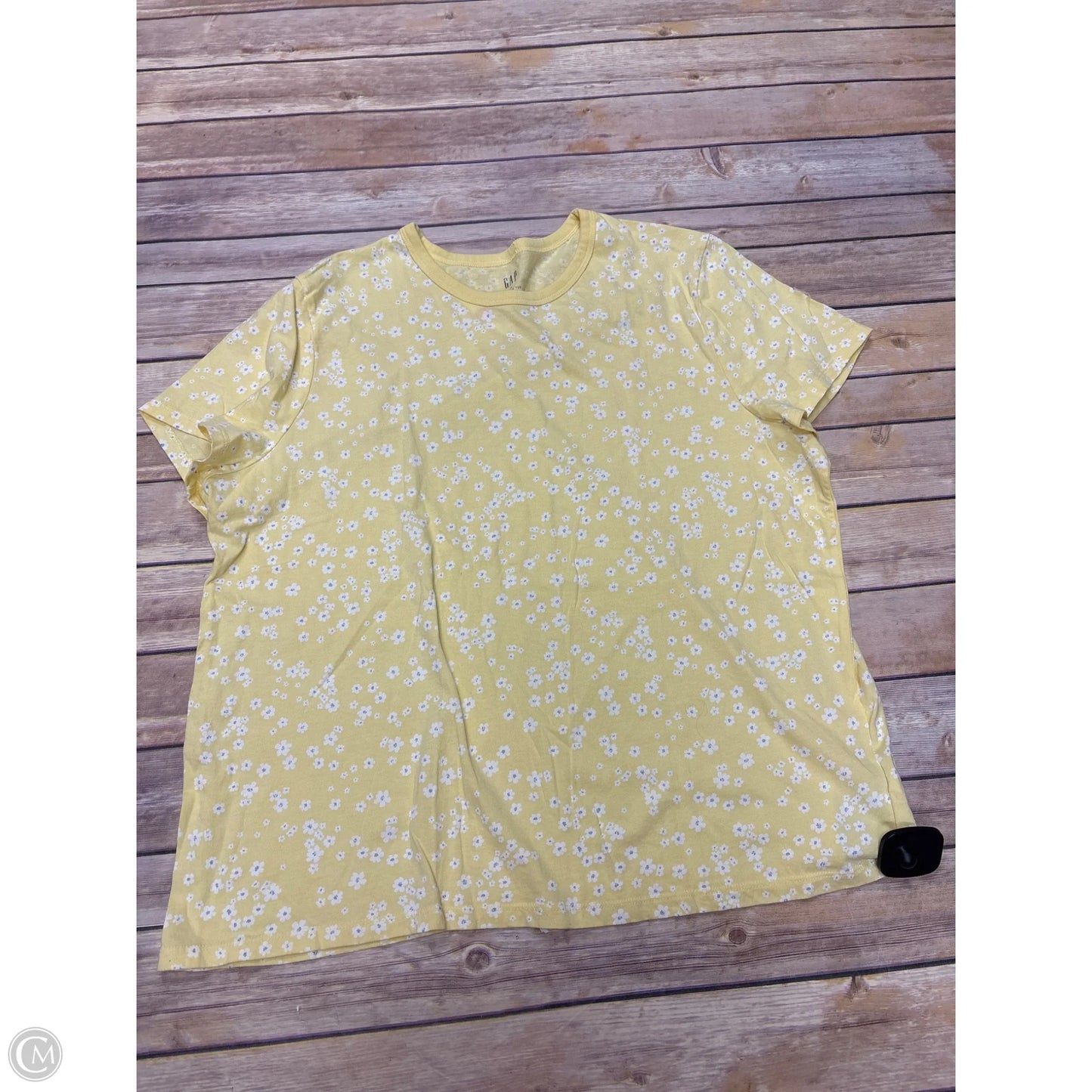 Top Short Sleeve By Gap In Yellow, Size: Xl