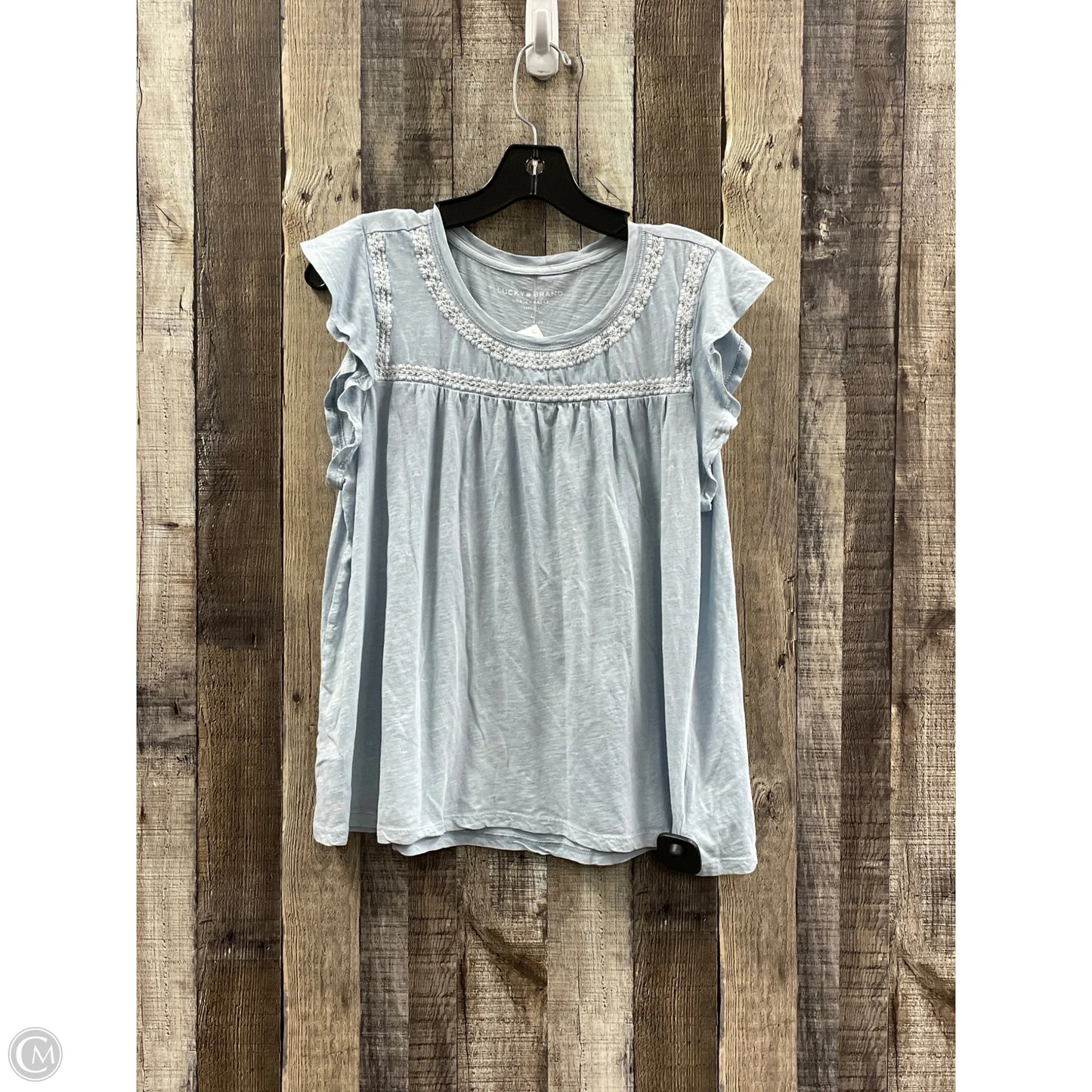 Top Short Sleeve By Lucky Brand In Blue, Size: L