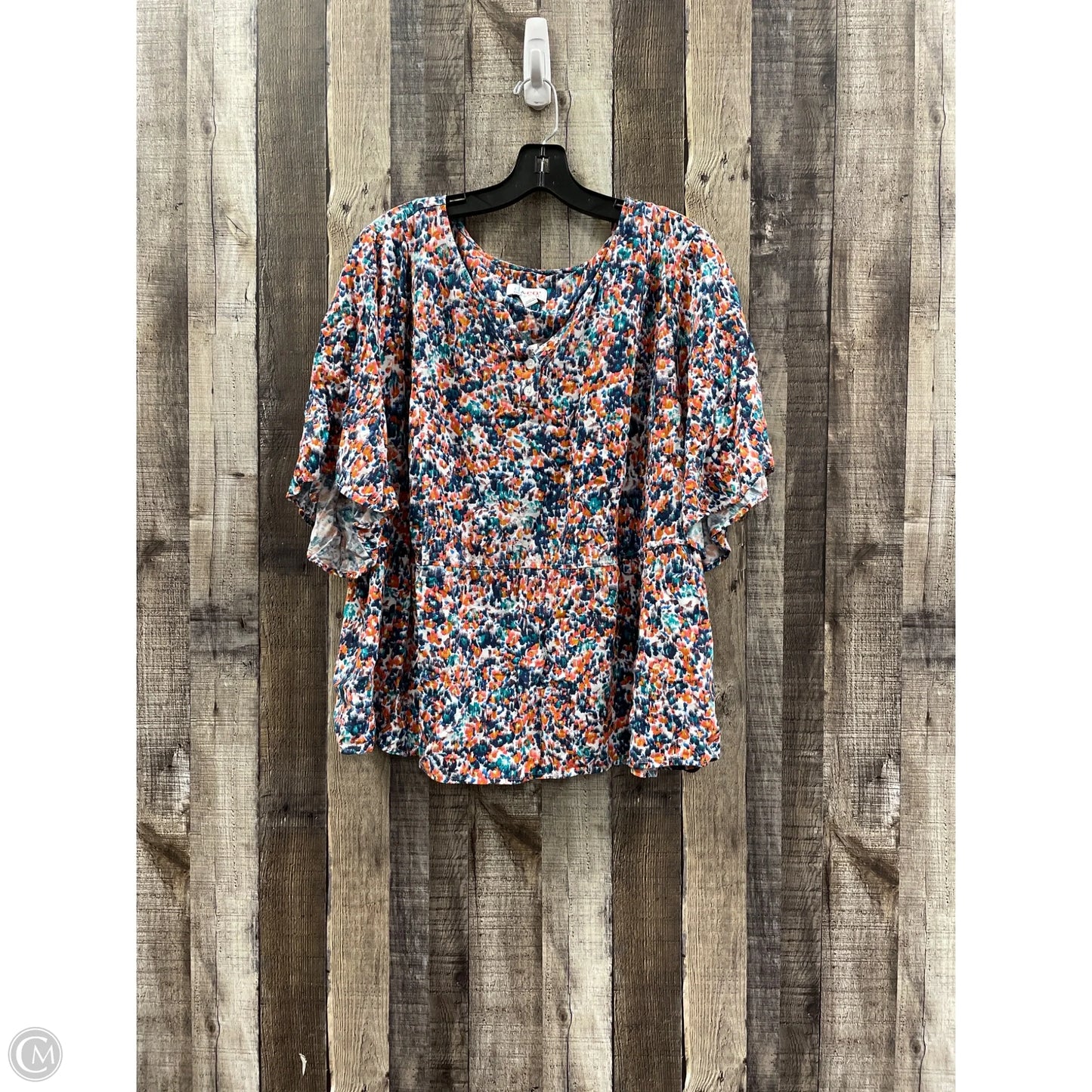 Top Short Sleeve By D&co. In Tie Dye Print, Size: 3x