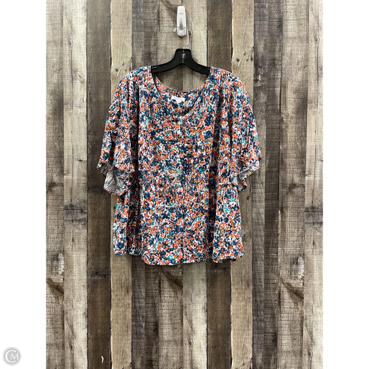 Top Short Sleeve By D&co. In Tie Dye Print, Size: 3x