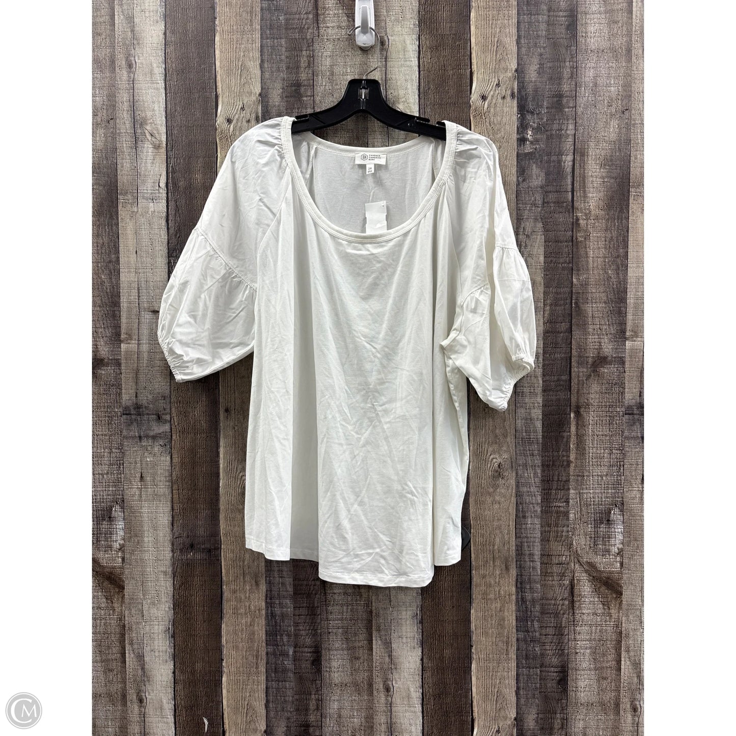 Top Short Sleeve By Candace Cameron Bure In White, Size: 2x