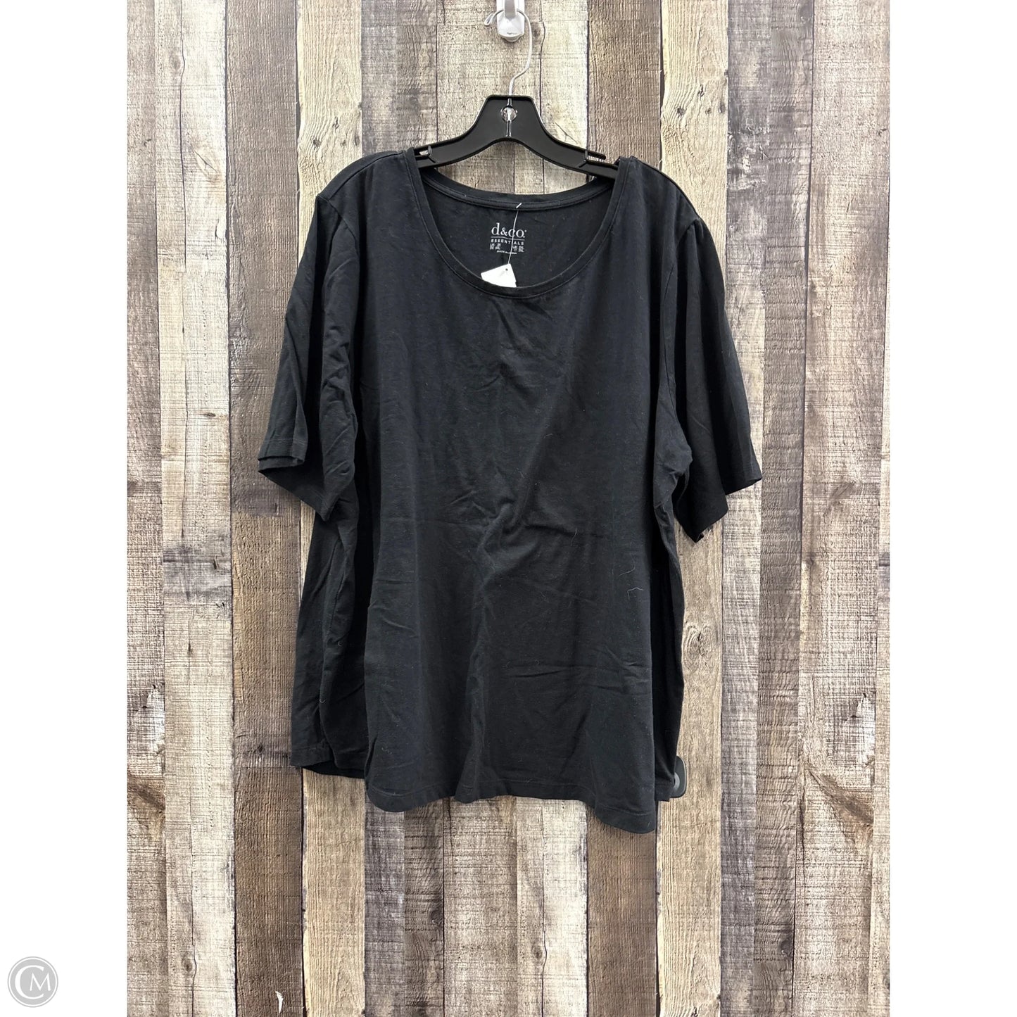 Top Short Sleeve By D&co. In Black, Size: 2x