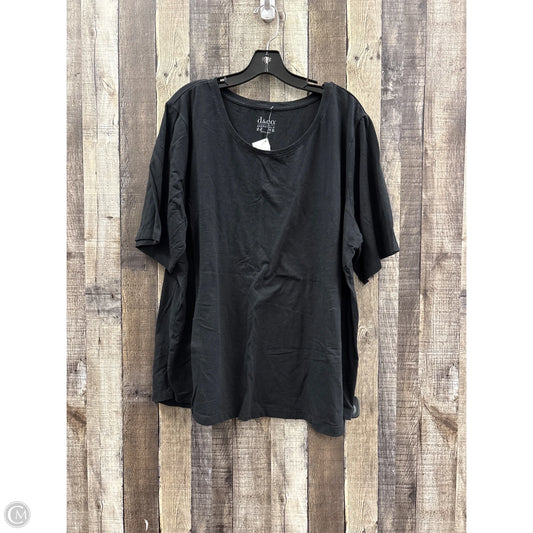 Top Short Sleeve By D&co. In Black, Size: 2x