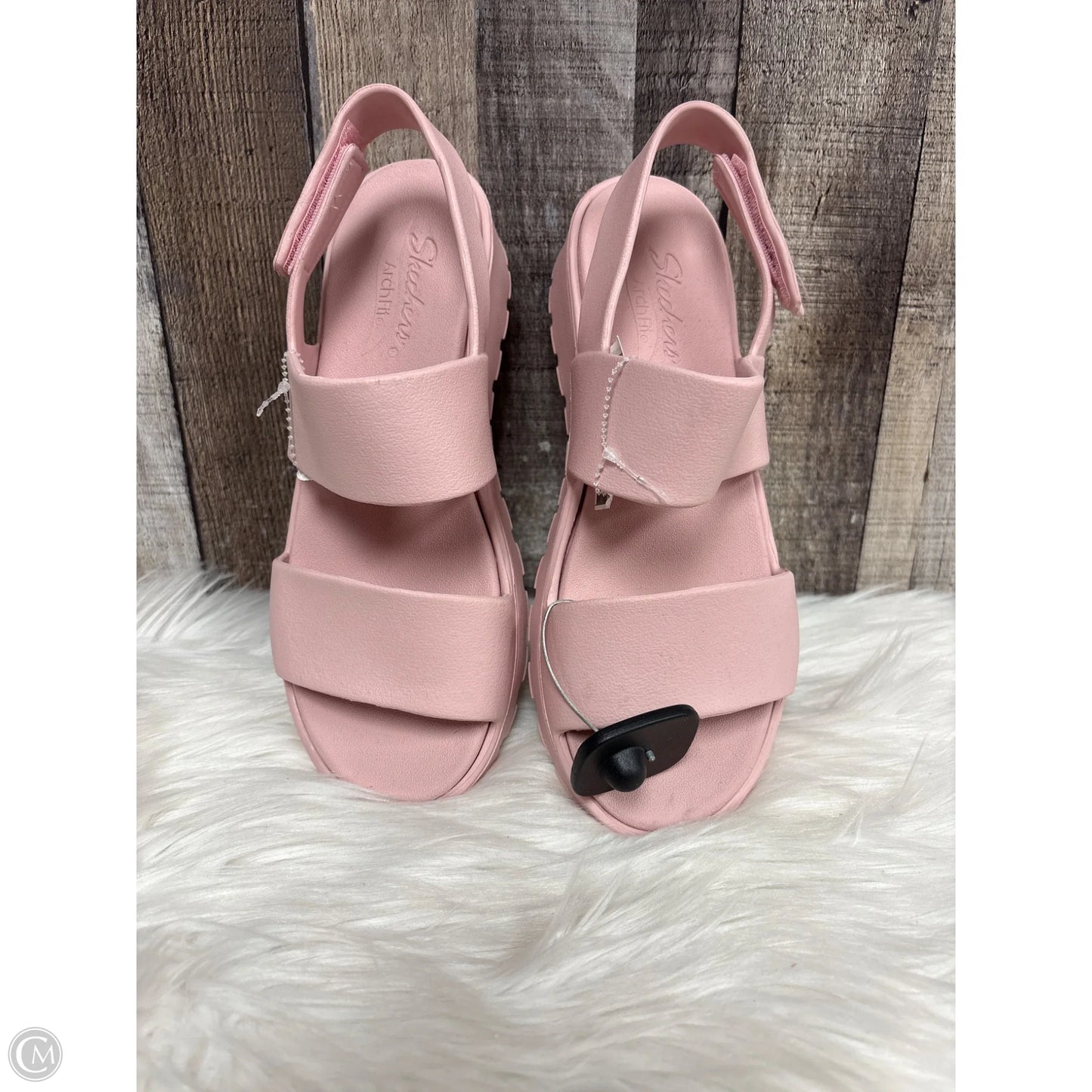 Sandals Heels Wedge By Skechers In Pink, Size: 10