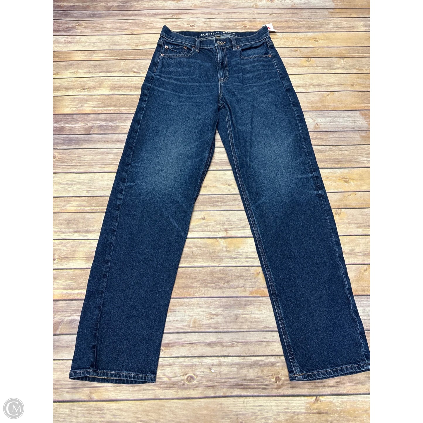 Jeans Straight By American Eagle In Blue Denim, Size: 4