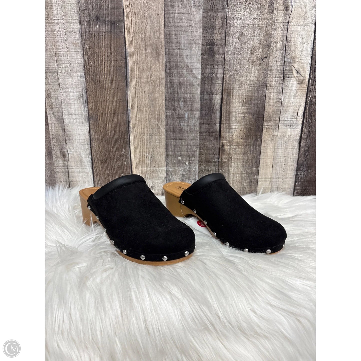 Shoes Heels Wedge By Ana In Black, Size: 6.5