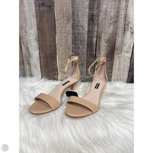 Sandals Heels Kitten By Nine West In Beige, Size: 10