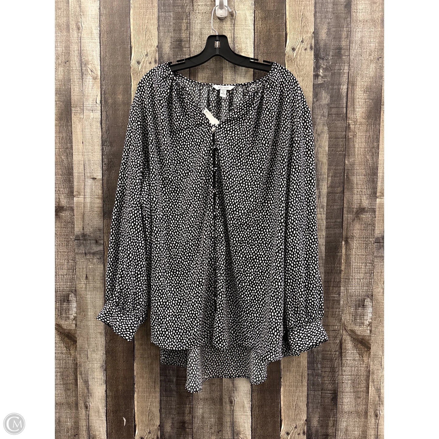 Top Long Sleeve By Nine West In Animal Print, Size: 4x