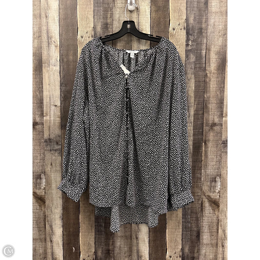 Top Long Sleeve By Nine West In Animal Print, Size: 4x