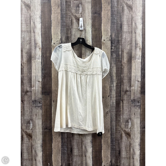 Top Short Sleeve By Loft In Ivory, Size: Xl