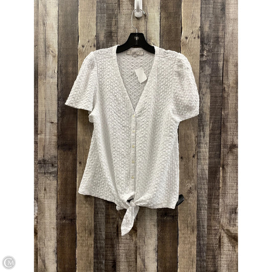 Top Short Sleeve By Loft In White, Size: L