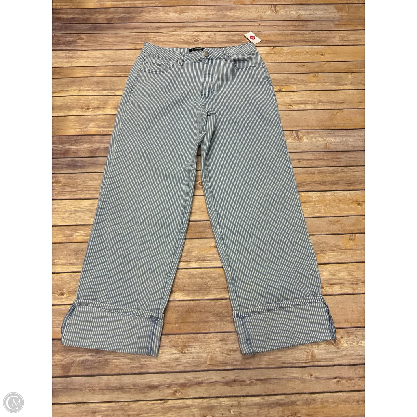 Jeans Cropped By D Jeans In Striped Pattern, Size: 8