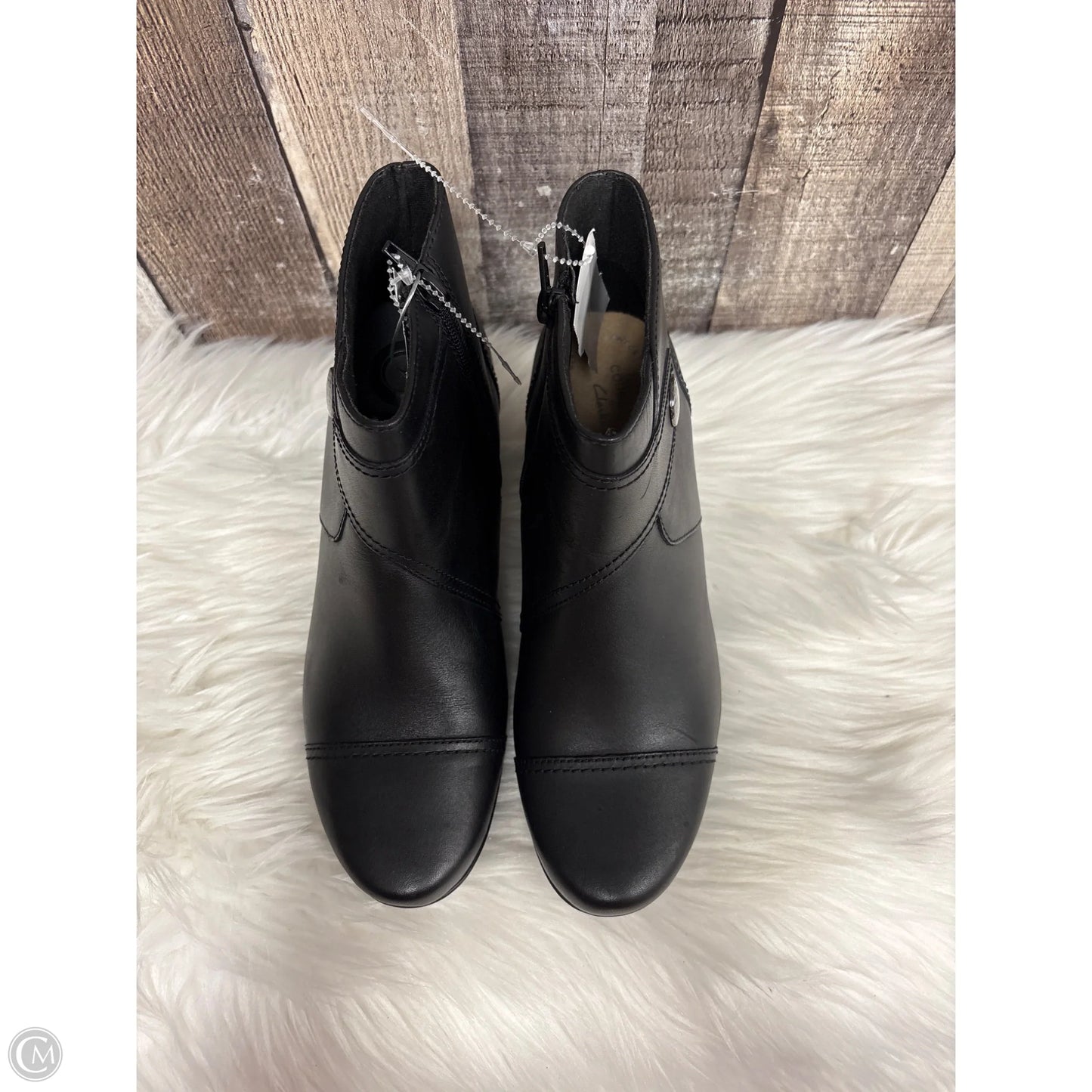 Boots Ankle Heels By Clarks In Black, Size: 7