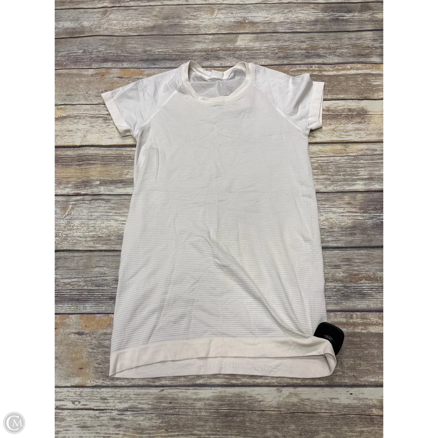 Athletic Top Short Sleeve By Lululemon In Beige, Size: 4
