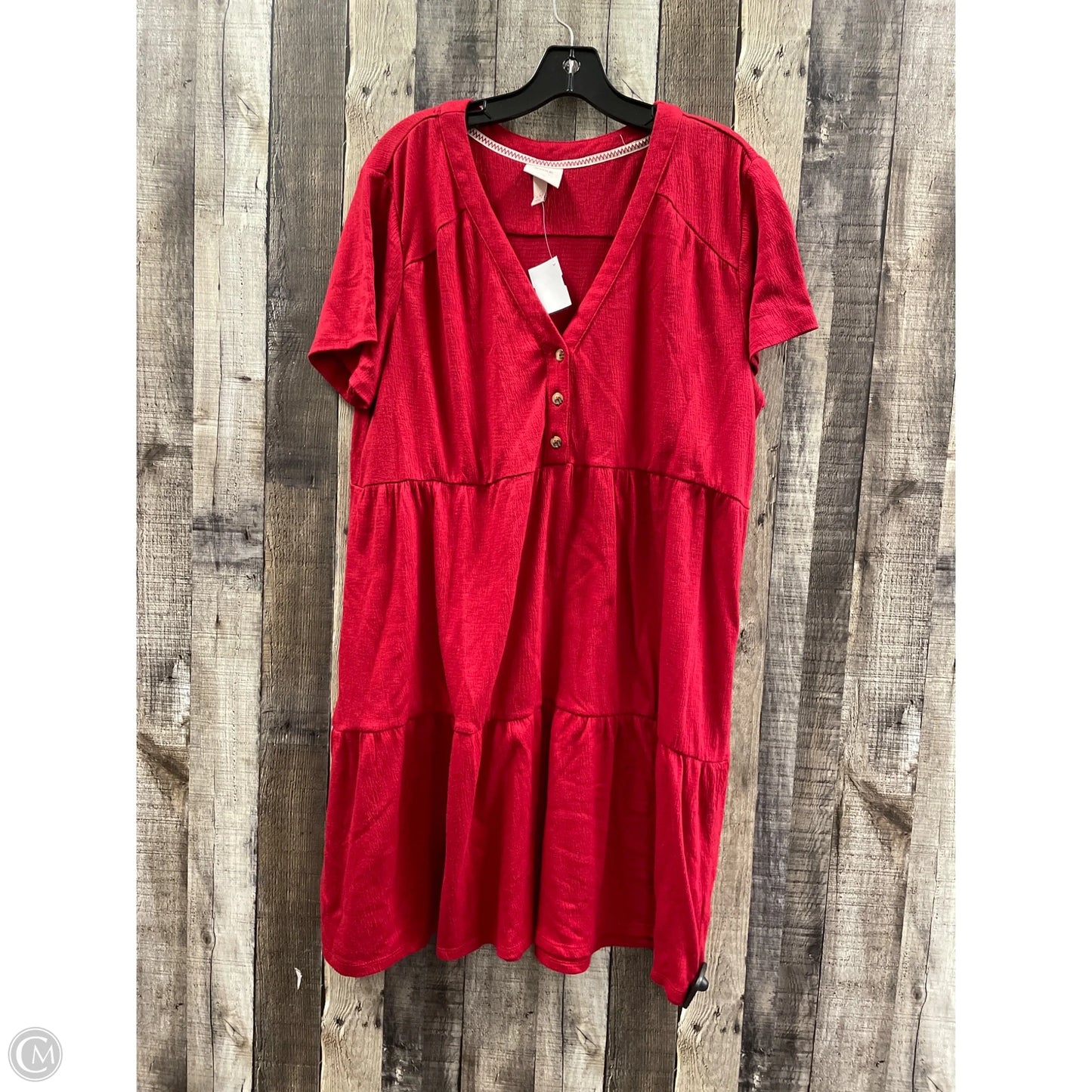Dress Casual Short By Knox Rose In Red, Size: Xxl