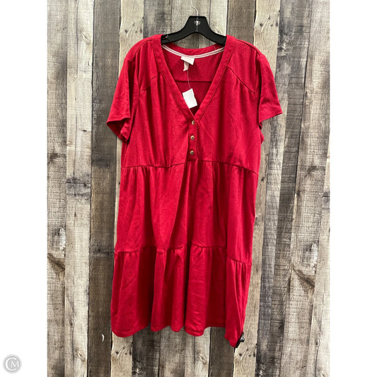 Dress Casual Short By Knox Rose In Red, Size: Xxl