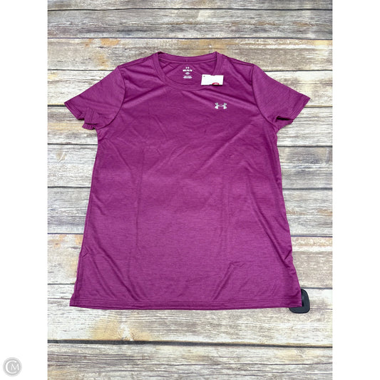 Athletic Top Short Sleeve By Under Armour In Purple, Size: M