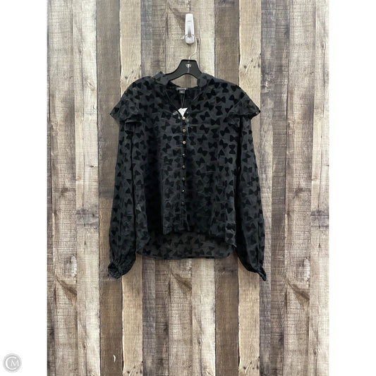 Blouse Long Sleeve By Ann Taylor In Black, Size: S