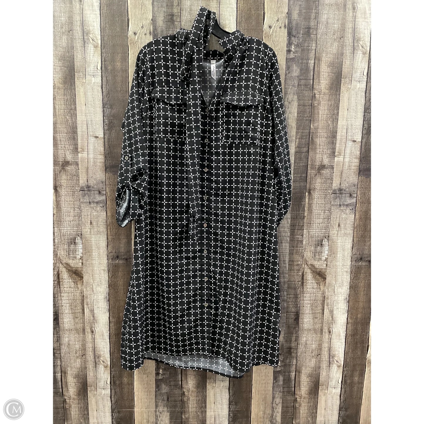 Dress Casual Midi By Ny Collection In Black & White, Size: 1x