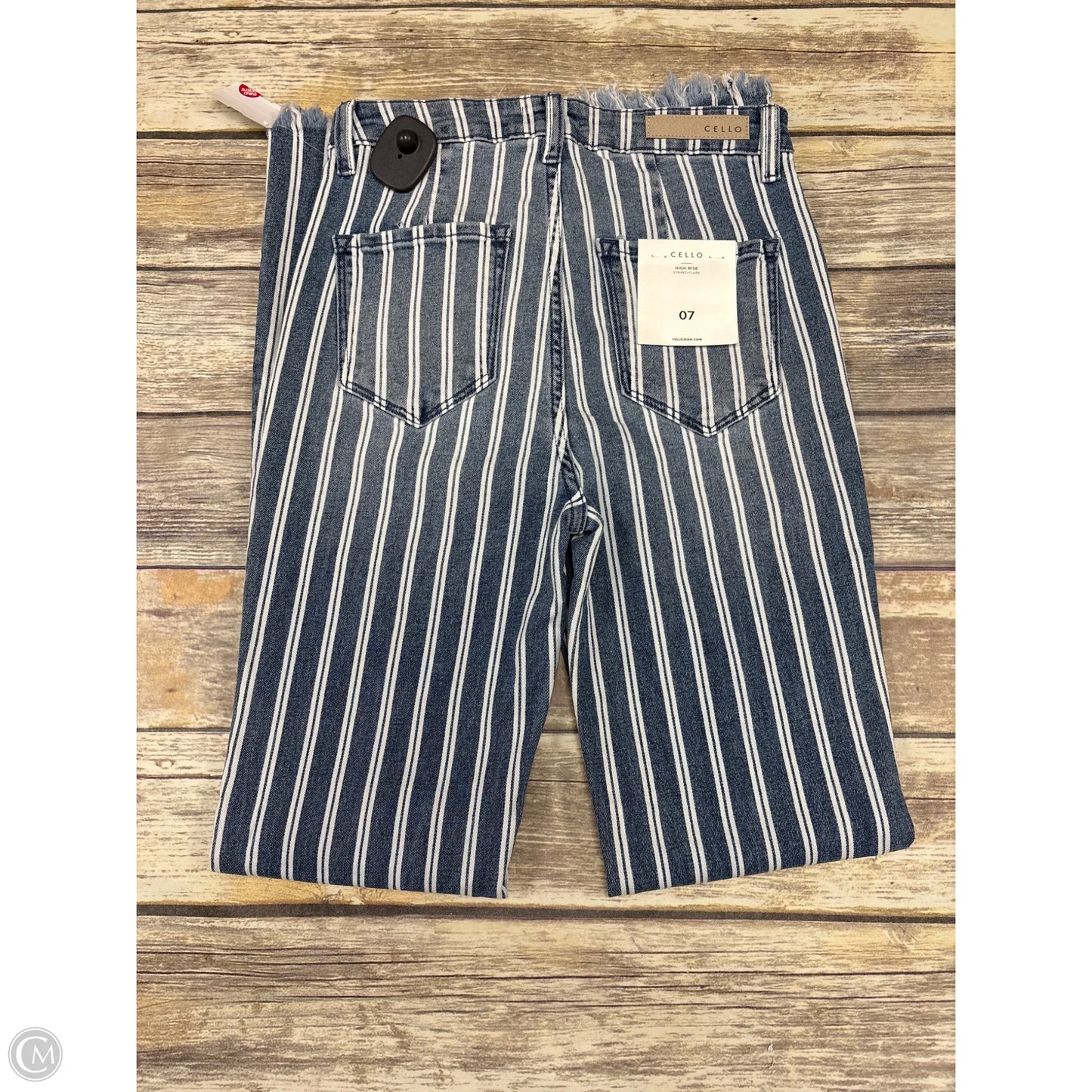 Jeans Flared By Cello In Striped Pattern, Size: 6