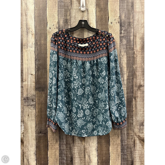 Top Long Sleeve By Loft In Multi-colored, Size: M