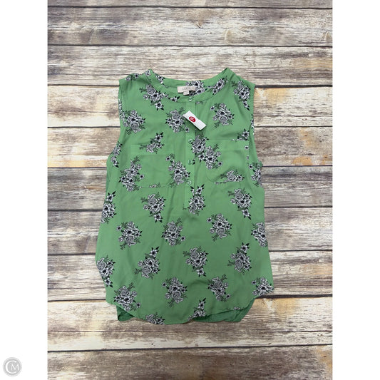 Top Sleeveless By Loft In Green, Size: M