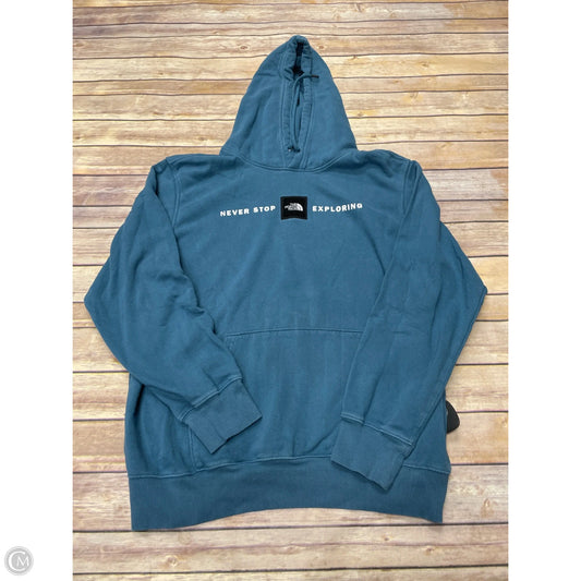 Athletic Sweatshirt Hoodie By The North Face In Blue, Size: L