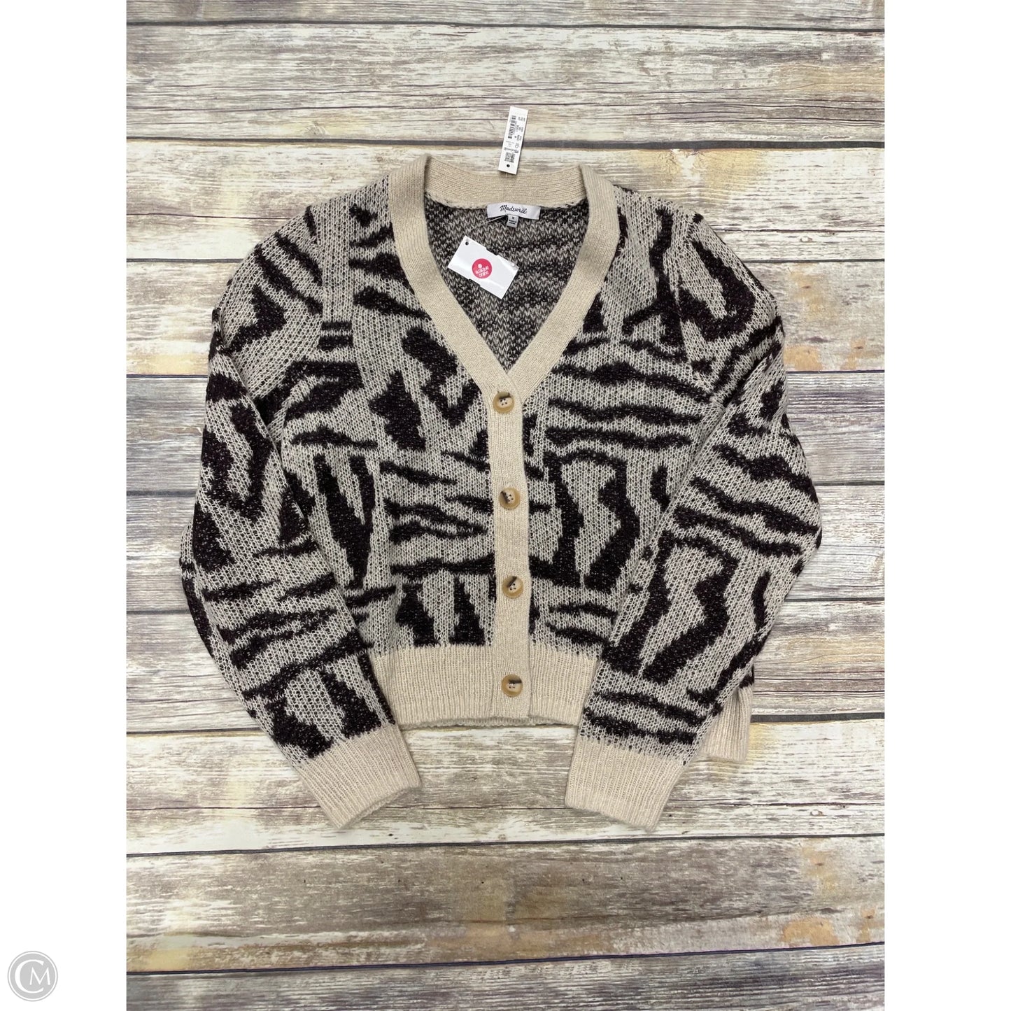 Sweater Cardigan By Madewell In Brown & Tan, Size: M