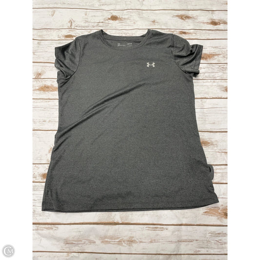 Athletic Top Short Sleeve By Under Armour In Grey, Size: L