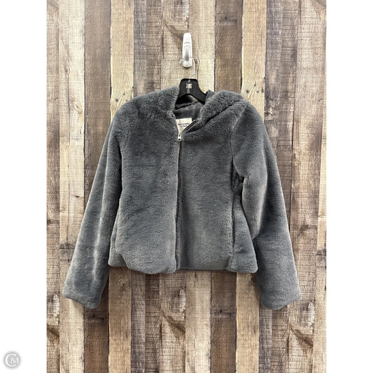 Jacket Faux Fur & Sherpa By Abercrombie And Fitch In Grey, Size: Xs