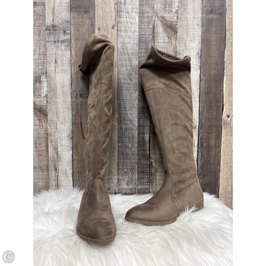 Boots Over-the-knee Flats By Inc In Taupe, Size: 7