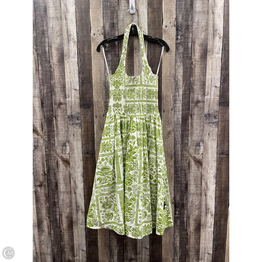 Dress Casual Midi By Cme In Green & White, Size: S