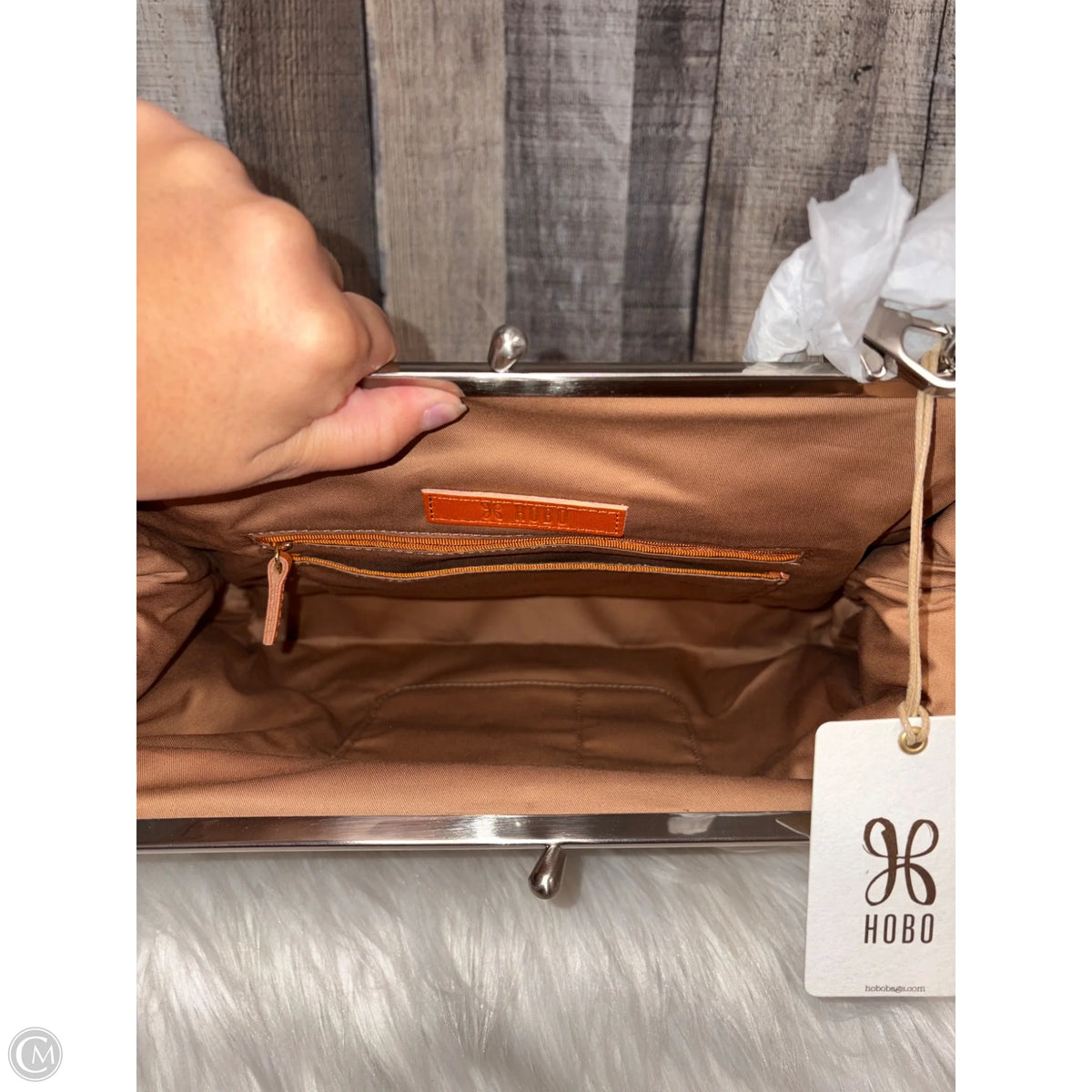 Handbag Leather By Hobo Intl, Size: Large