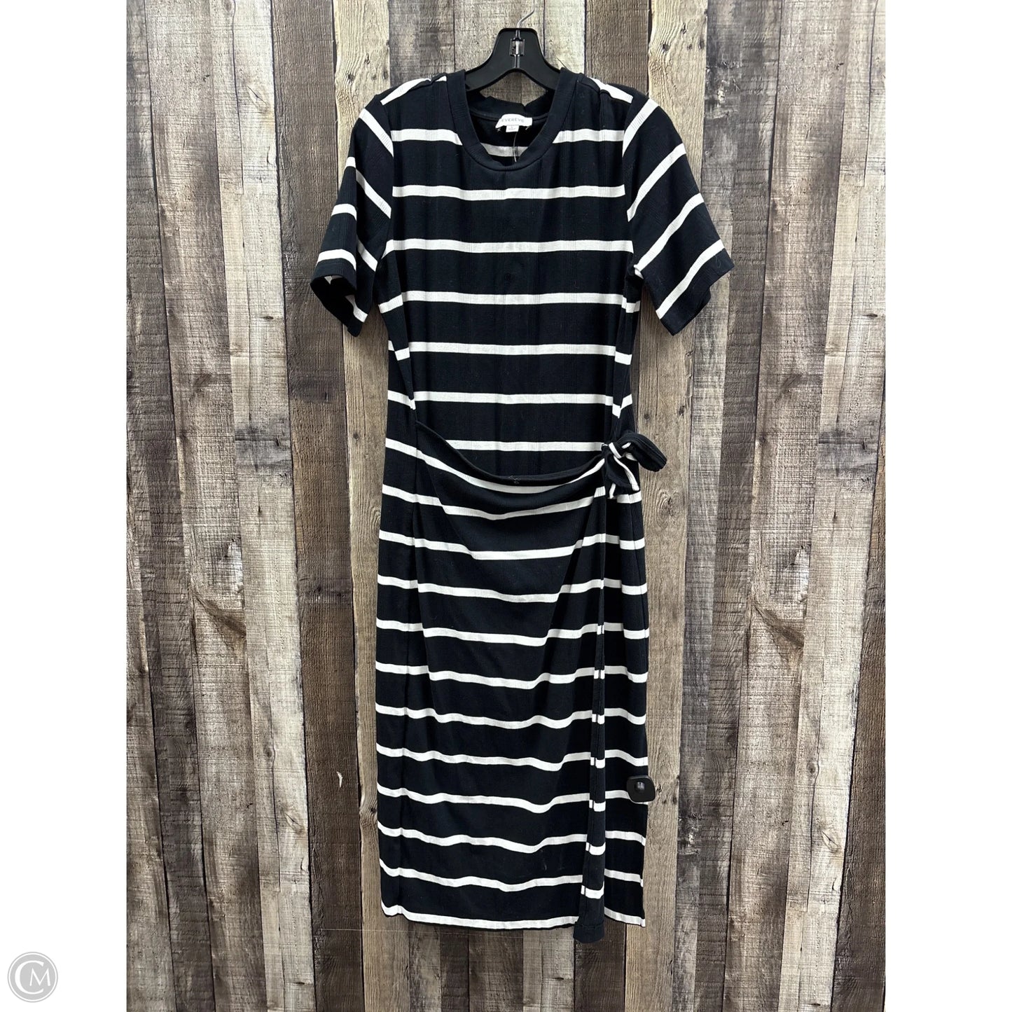 Dress Casual Midi By Evereve In Black & White, Size: L